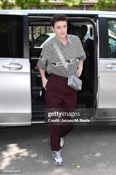 Noah Schnapp attends the Fendi Fashion Show during Milan Men's Fashion Week on June 18, 2022 in Milan, Italy.