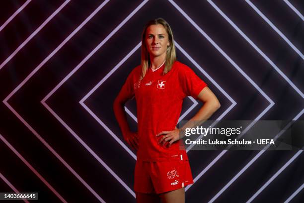 Ana-Maria Crnogorcevic of Switzerland poses for a portrait during the official UEFA Women's EURO 2022 portrait session on June 17, 2022 in...