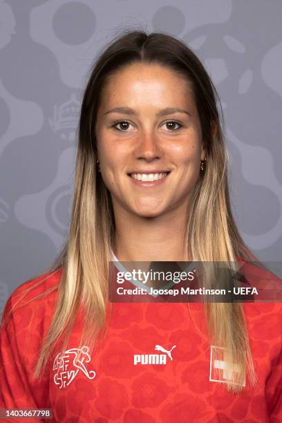 Viola Calligaris of Switzerland poses for a portrait during the official UEFA Women's EURO 2022 portrait session on June 17, 2022 in...