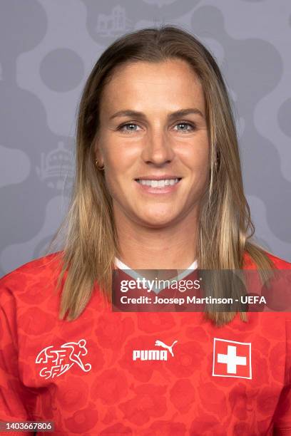 Ana-Maria Crnogorcevic of Switzerland poses for a portrait during the official UEFA Women's EURO 2022 portrait session on June 17, 2022 in...