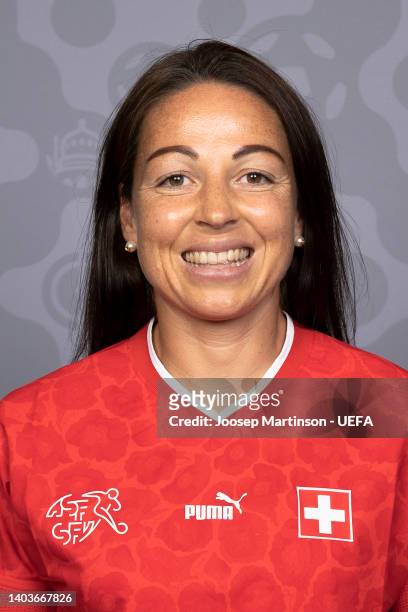 Vanessa Bernauer of Switzerland poses for a portrait during the official UEFA Women's EURO 2022 portrait session on June 17, 2022 in...