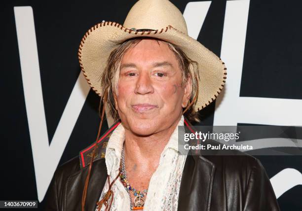 Actor Mickey Rourke attends the TEATRO Even Summer White Affair at Skybar on June 17, 2022 in West Hollywood, California.