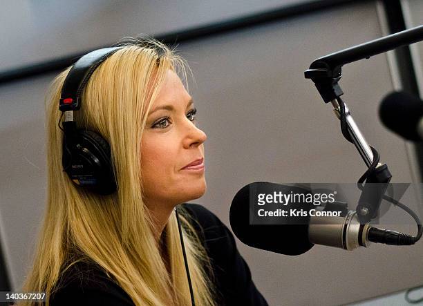 Kate Gosselin speaks on SiriusXM's "Broadminded" radio show at SiriusXM Studio on March 2, 2012 in Washington, DC.