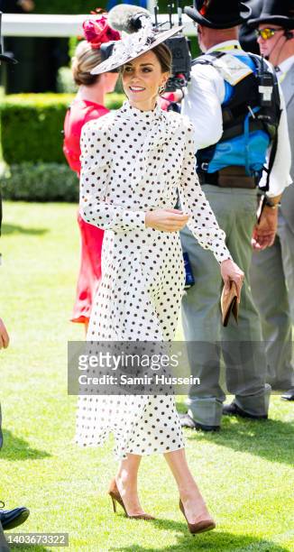 Catherine, Duchess of Cambridge attends Royal Ascot at Ascot Racecourse on June 17, 2022 in Ascot, England.