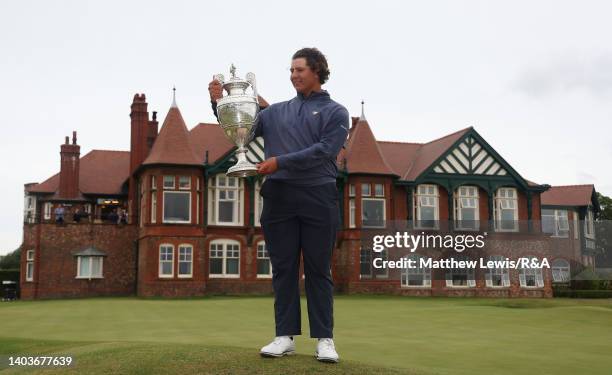 Aldrich Potgieter of South Africa pictured after winning the R&A Amateur Championship during the Final of day six of the R&A Amateur Championship at...