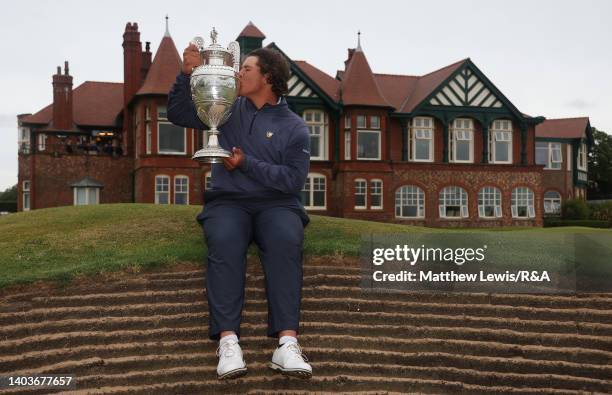 Aldrich Potgieter of South Africa pictured after winning the R&A Amateur Championship during the Final of day six of the R&A Amateur Championship at...