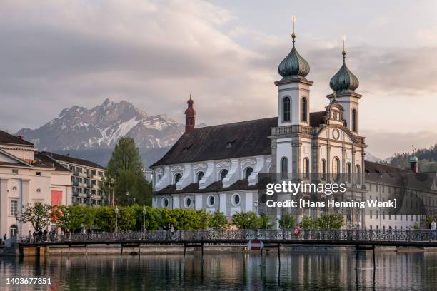 cityscape of lucerne, switzerland - luzern stock-fotos und bilder
