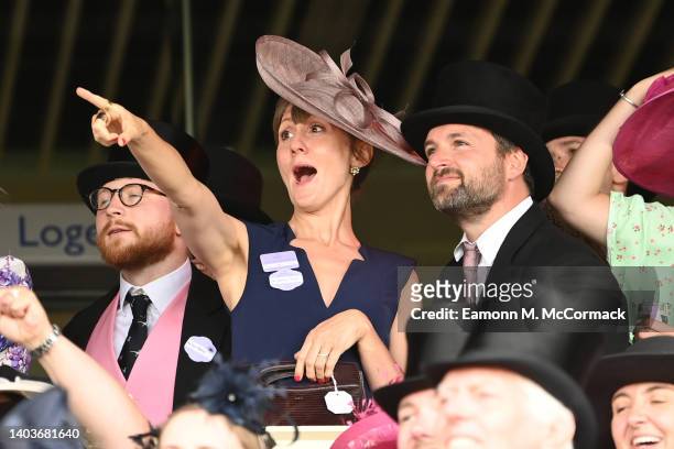 General viewof excited racegoers during Royal Ascot 2022 at Ascot Racecourse on June 18, 2022 in Ascot, England.