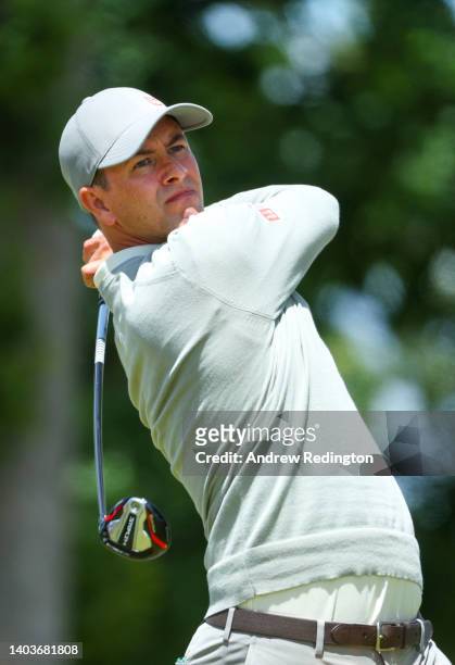 Adam Scott of Australia plays his shot from the fourth tee during the third round of the 122nd U.S. Open Championship at The Country Club on June 18,...
