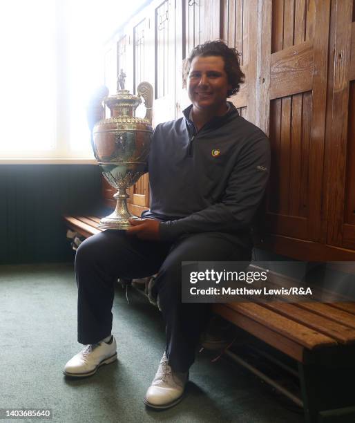 Aldrich Potgieter of South Africa pictured after winning the R&A Amateur Championship during the Final of day six of the R&A Amateur Championship at...