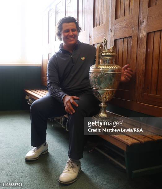 Aldrich Potgieter of South Africa pictured after winning the R&A Amateur Championship during the Final of day six of the R&A Amateur Championship at...