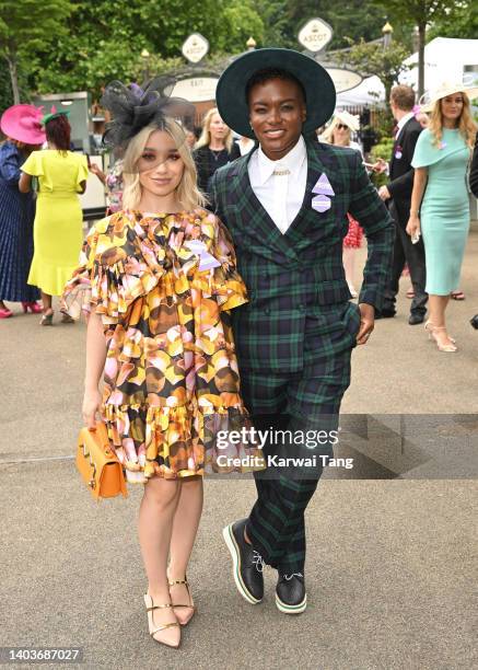 Ella Baig and Nicola Adams attend day 5 of Royal Ascot at Ascot Racecourse on June 18, 2022 in Ascot, England.