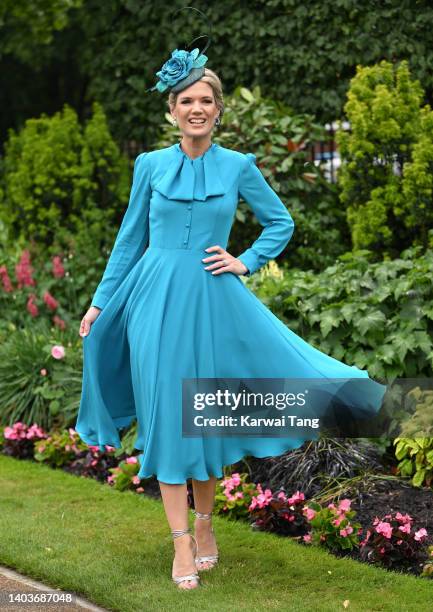 Charlotte Hawkins attends day 5 of Royal Ascot at Ascot Racecourse on June 18, 2022 in Ascot, England.