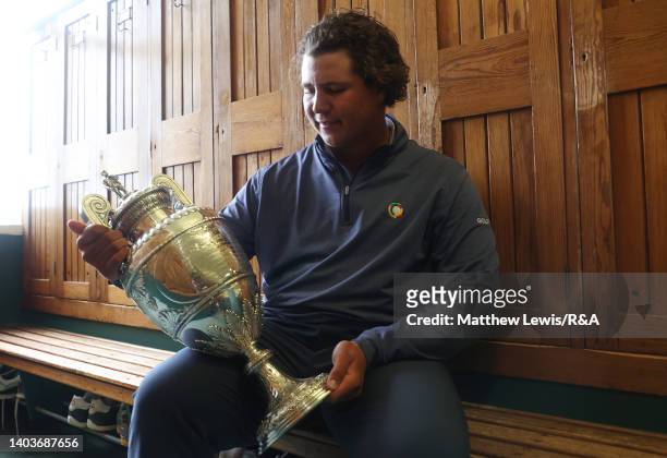 Aldrich Potgieter of South Africa pictured after winning the R&A Amateur Championship during the Final of day six of the R&A Amateur Championship at...