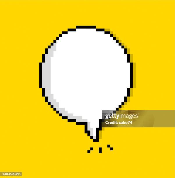 pixel-sprechblase - pixel art stock-grafiken, -clipart, -cartoons und -symbole