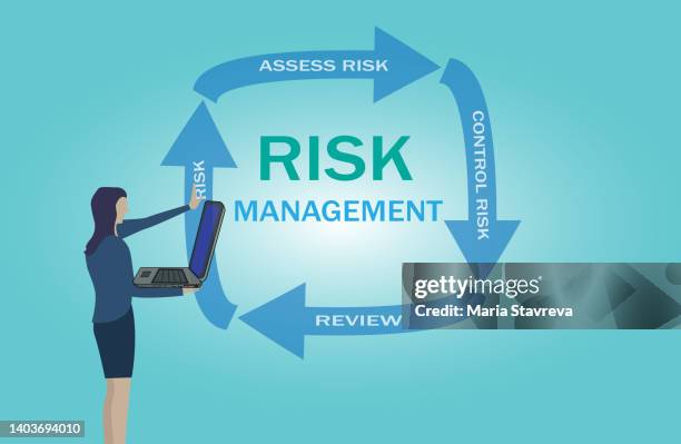 concept of risk management - choosing insurance stock illustrations