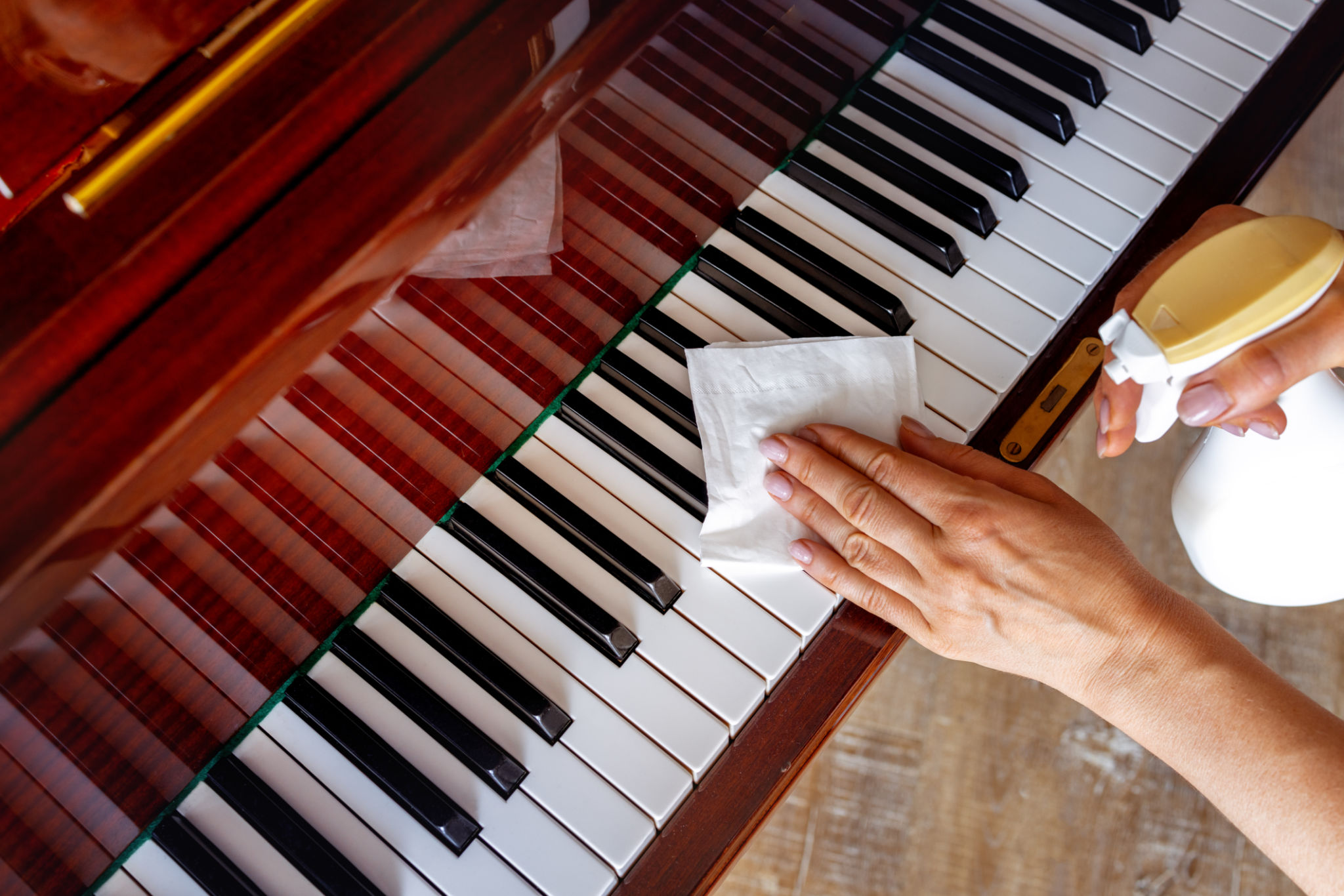 cleaning piano