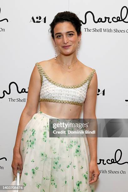 Jenny Slate attends the premiere of "Marcel The Shell With Shoes On" at the Whitby Hotel on June 18, 2022 in New York City.