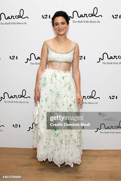 Jenny Slate attends the premiere of "Marcel The Shell With Shoes On" at the Whitby Hotel on June 18, 2022 in New York City.