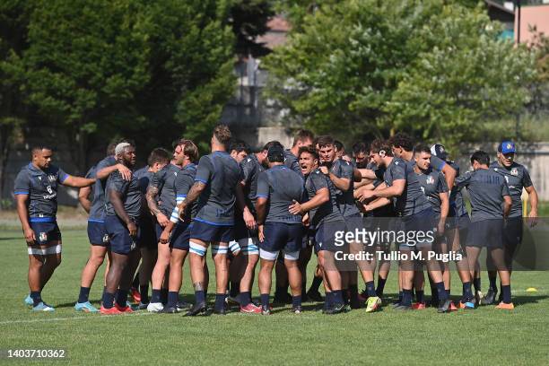 A general view during an Italy training session at Centro Sportivo Pergine on June 18, 2022 in Pergine Valsugana near Trento, Italy.