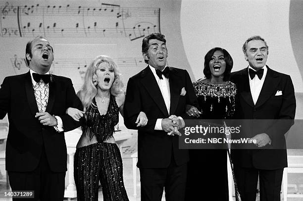 Celebrity Roast of Ed McMahon" -- Pictured: Dom DeLuise, Charo, host Dean Martin, Dionne Warwick and Ernest Borgnine -- Gary Null/Photo by: NBC/NBC...