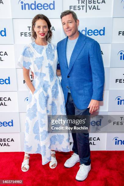 Christy Turlington and Ed Burns attends the "Bridge And Tunnel" premiere during the 2022 Tribeca Festival at Spring Studios on June 18, 2022 in New...