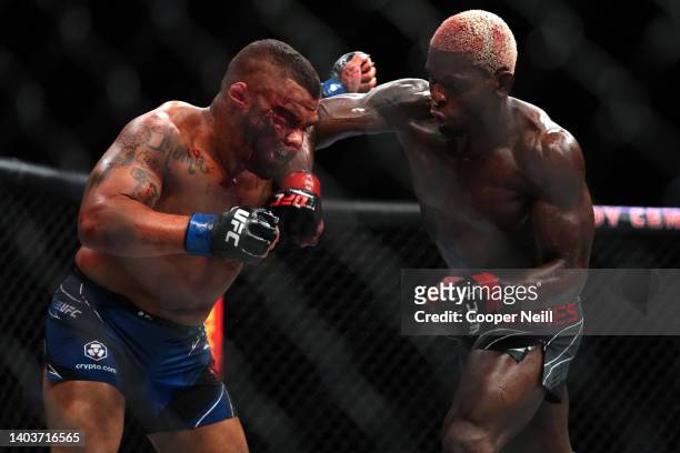 Phil Hawes punches Deron Winn during the UFC Fight Night event at Moody Center on June 18, 2022 in Austin, Texas.
