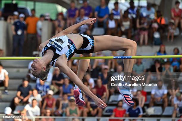 Marija Vukovic of Montenegro competes in the women high jump during the Meeting de Paris, part of the 2022 Diamond League series at Stade Charlety on...