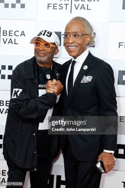 Spike Lee and Al Sharpton attends "Loudmouth" Premiere during 2022 Tribeca Festival at BMCC Tribeca PAC on June 18, 2022 in New York City.