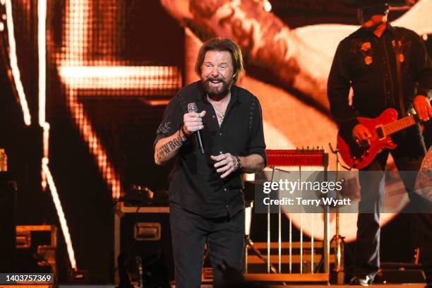 Ronnie Dunn of Brooks & Dunn performs during the Reboot 2022 Tour at Bridgestone Arena on June 18, 2022 in Nashville, Tennessee.