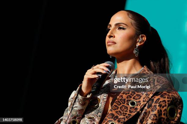 Snoh Aalegra performs at the 2022 Something in the Water Music Festival on Independence Avenue on June 18, 2022 in Washington, DC.