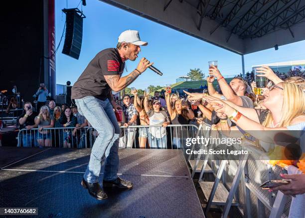 Michael Ray performs at Michigan Lottery Amphitheatre on June 18, 2022 in Sterling Heights, Michigan.