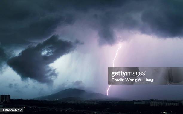tropical clouds storm lightning time lapse - hot weather bildbanksfoton och bilder