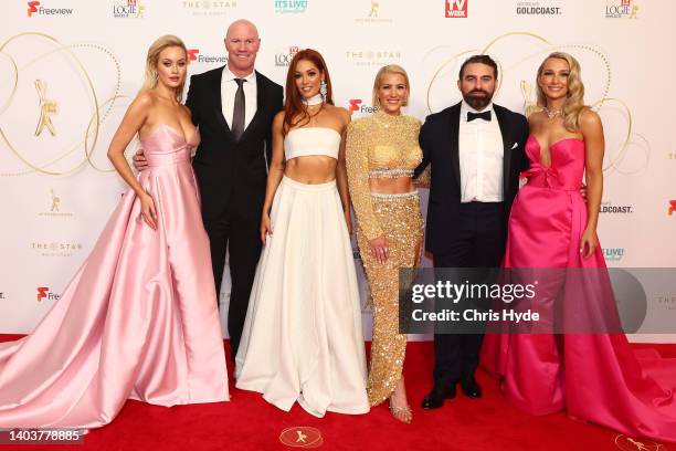 Simone Holtznagel , Barry Hall, Erin McNaught, Riana Crehan, Ant Middleton and Anna Heinrich attend the 62nd TV Week Logie Awards on June 19, 2022 in...