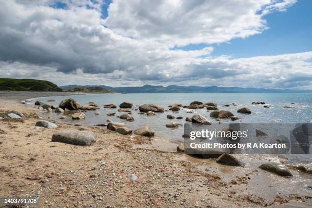 criccieth beach, lleyn peninsula, north wales - tremadog bay stock pictures, royalty-free photos & images