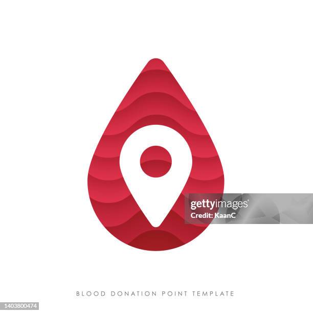 map mark with a blood drop icon stock illustration. map pin icon. icon representing location with drop of blood, place of blood donation. ideal for catalogs of institutional materials stock illustration - aids logo stock illustrations