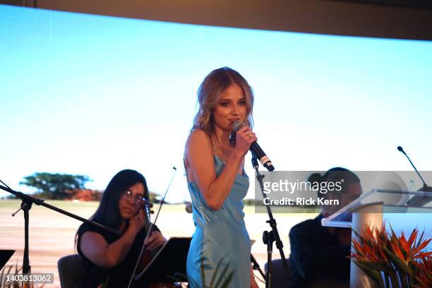 Jackie Evancho performs onstage during the inaugural Henosis Gala at the Four Seasons Hotel on June 18, 2022 in Houston, Texas.