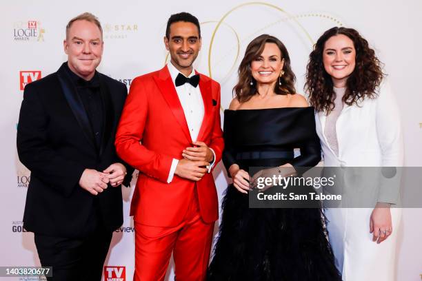 Peter Helliar, Waleed Aly, Lisa Wilkinson and Georgia Tunney attends the 62nd TV Week Logie Awards at the Gold Coast Convention and Exhibition Centre...