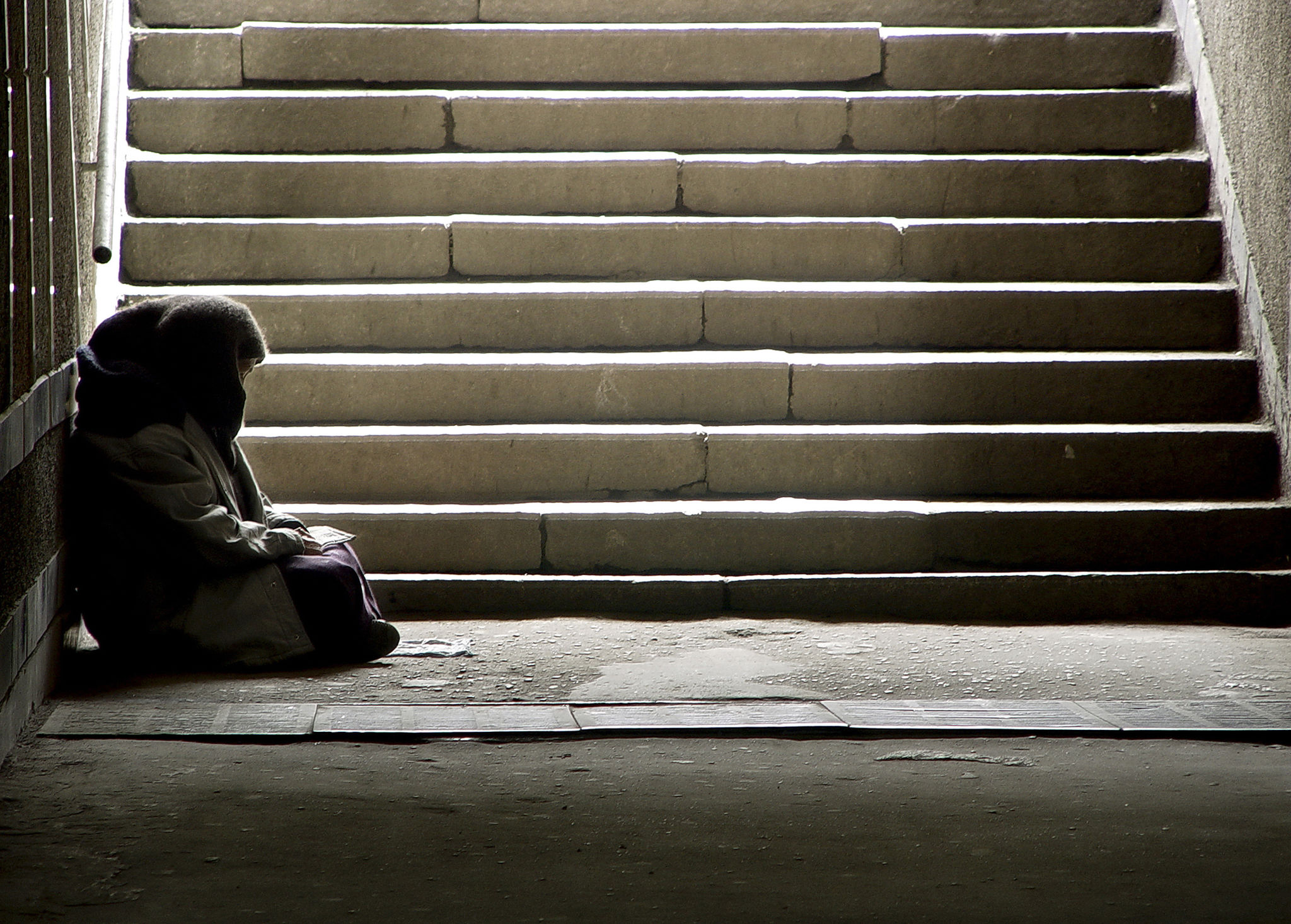 homeless woman