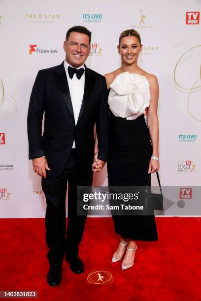 Karl Stefanovic and Jasmine Yarbrough attends the 62nd TV Week Logie Awards at the Gold Coast Convention and Exhibition Centre on June 19, 2022 in...