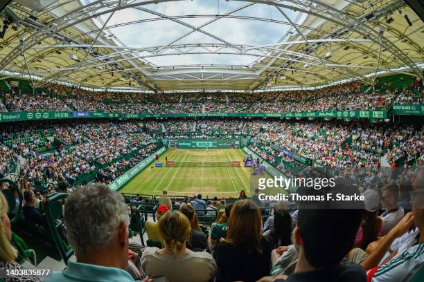 General view of the Center Court during the final match during day nine of the 29th Terra Wortmann Open at OWL-Arena on June 19, 2022 in Halle,...