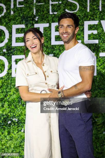 Rachel Legrain-Trapani and Valentin Leonard attend The "Pekin Express" Photocall as part of the 61st Monte Carlo TV Festival At The Grimaldi Forum on...