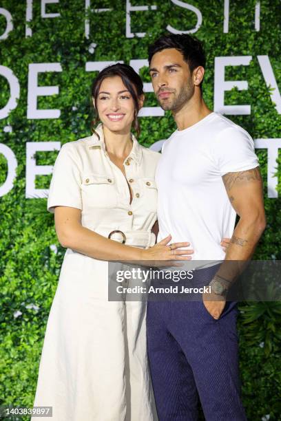 Rachel Legrain-Trapani and Valentin Leonard attend The "Pekin Express" Photocall as part of the 61st Monte Carlo TV Festival At The Grimaldi Forum on...