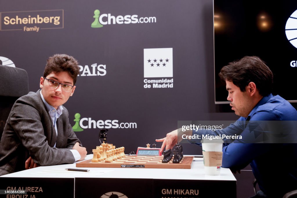 Alireza Firouzja of France and Hikaru Nakamura of the United States News  Photo - Getty Images