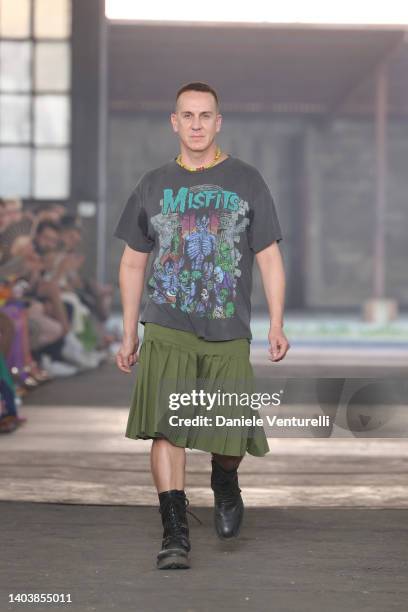 Designer Jeremy Scott walks the runway at the Moschino fashion show during the Milan Fashion Week S/S 2023 on June 19, 2022 in Milan, Italy.