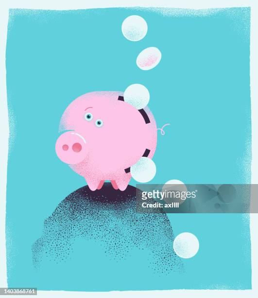 piggy bank inflation - bankruptcy stock illustrations