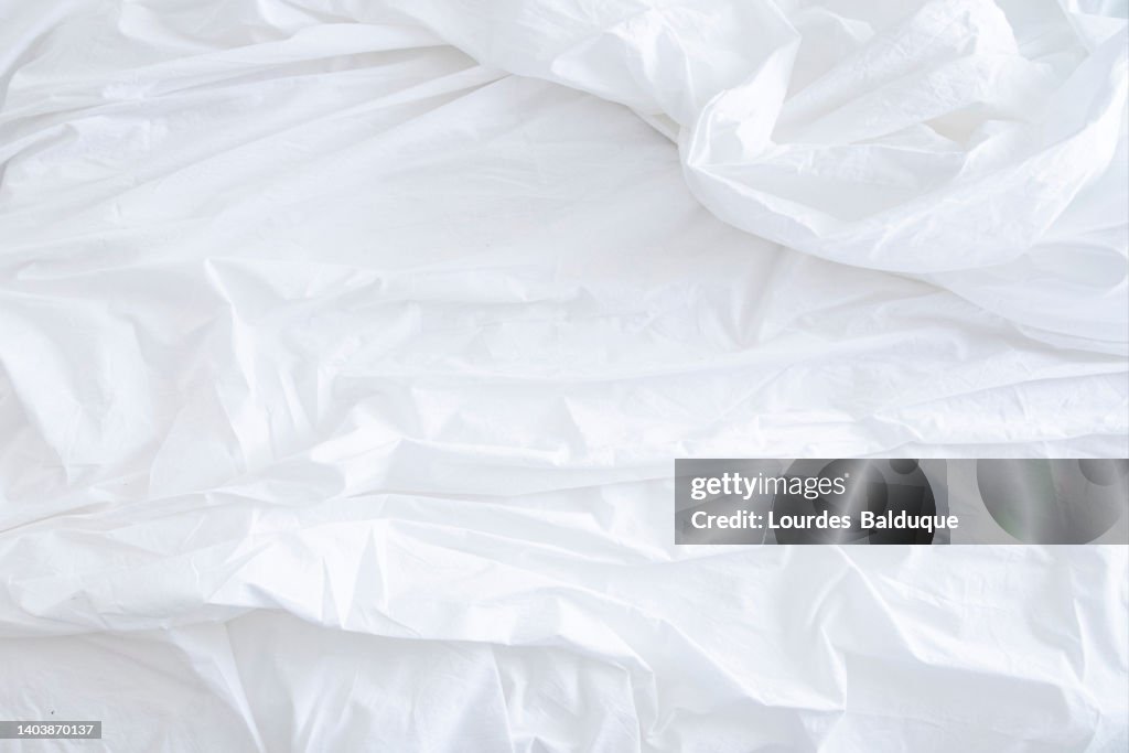 White sheet on the bed