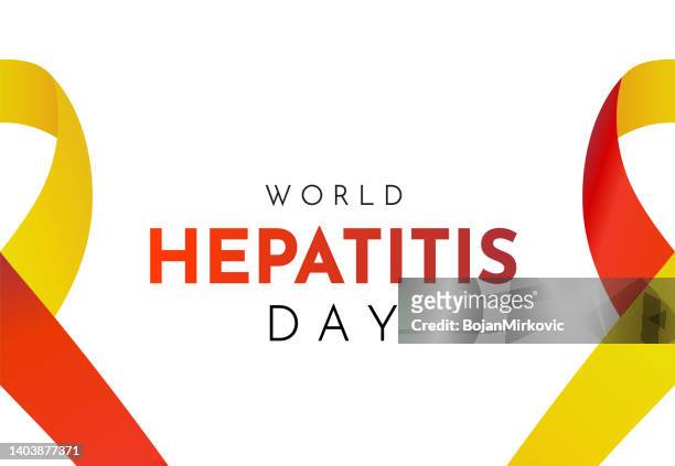 world hepatitis day poster, background. vector - yellow ribbon stock illustrations