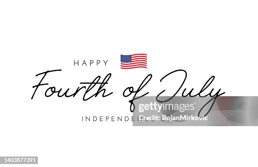 Fourth of July lettering card, Independence Day with USA flag. Vector Fourth of July lettering card, Independence Day with USA flag. Vector
