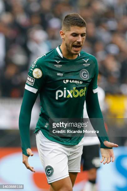 Pedro Raul of Goias reacts during the match between Corinthians and Goias as part of Brasileirao Series A 2022 at Neo Quimica Arena on June 19, 2022...